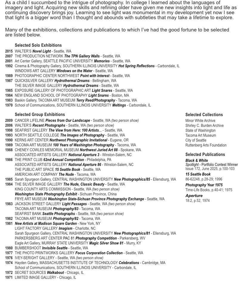 Terry Reed Photographer Resume